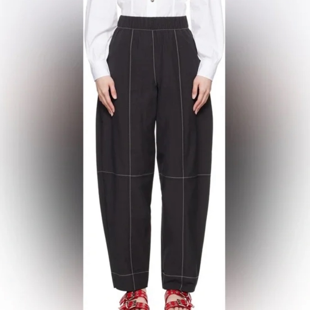 GANNI | Black elasticated Curve trousers - Picture 5 of 5